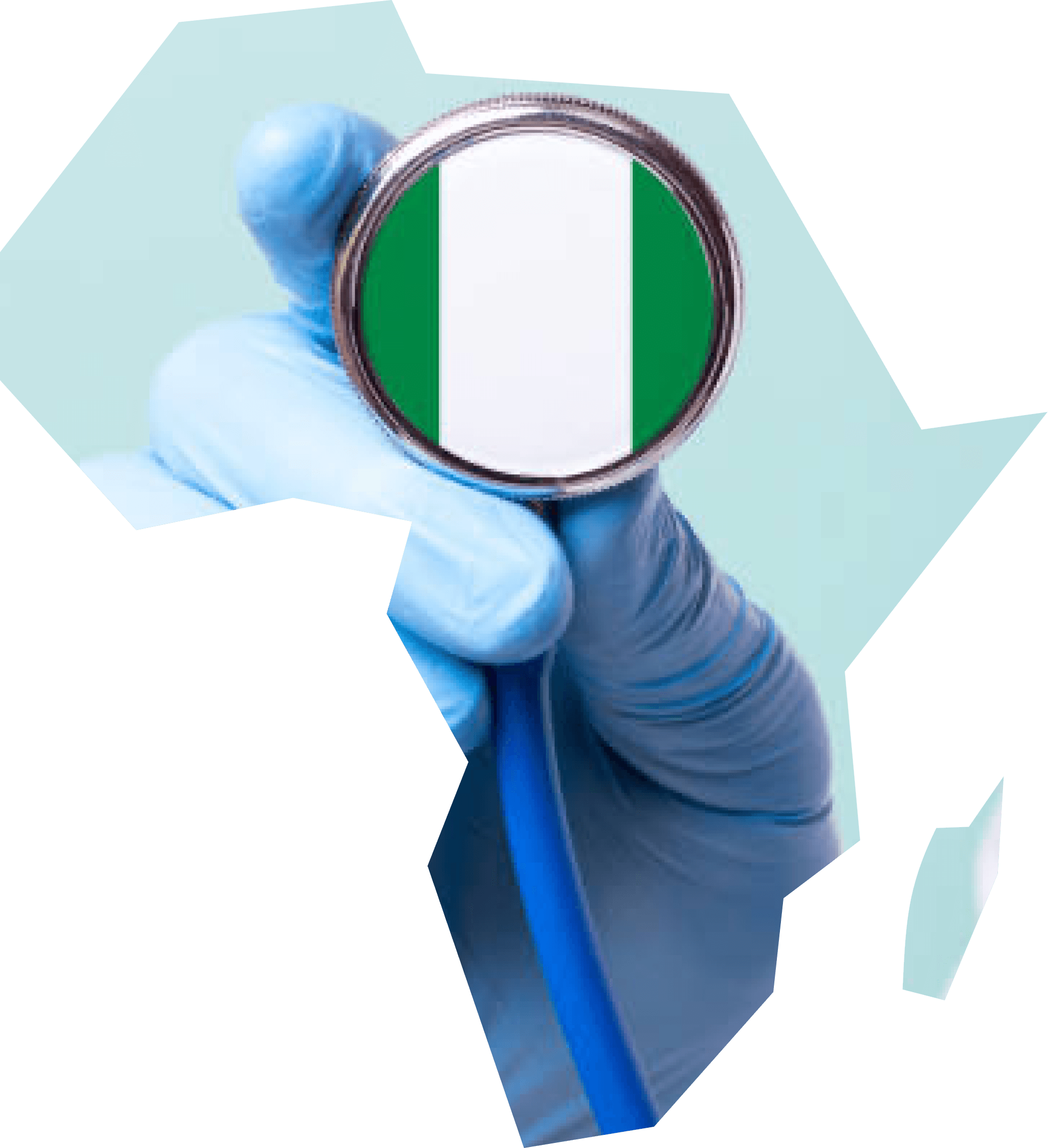 Healthcare across Africa — stethoscope with Nigerian flag